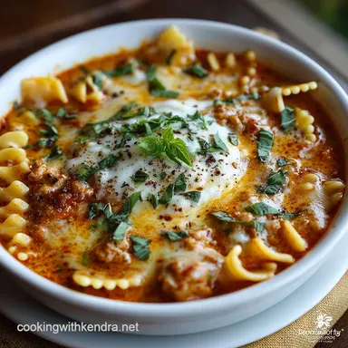 Speedy OnePot Lasagna Soup Recipe Comfort Food in Under an Hour Recipe Card