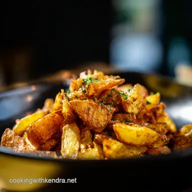 Easy Tapas at Home Recipes: Patatas Bravas (Spanish Fried Potatoes) Recipe Card