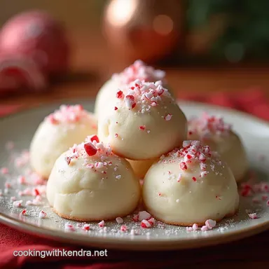 Peppermint Snowball Cookies with Crushed Candy Canes Easy Recipe Recipe Card