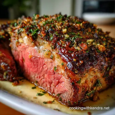 Ribeye Roast: Reverse-Seared Perfection with Garlic Herb Crust