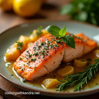 Juicy Baked Salmon Recipe LemonHerb Perfection Recipe Card