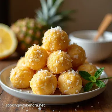 Pineapple Coconut No Bake Balls Tropical Bliss in Every Bite Recipe Card