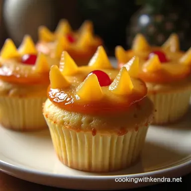 Caramelised Crown Pineapple Upside Down Cupcakes From Scratch Recipe Card