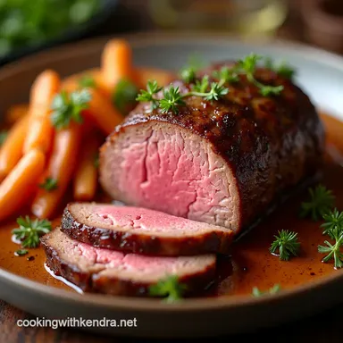 Blistering Hot Eye of Round Roast Tender Quick Sunday Dinner Recipe Card