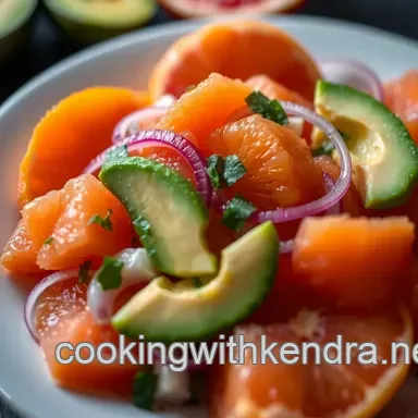 Easy Pink Orange Citrus Salad with Honey Ginger Dressing Recipe Card
