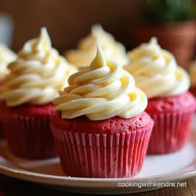 Pink Velvet Cupcakes with Vanilla Dreamy Easy Recipe Card