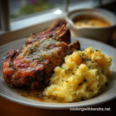 Prime Rib Side Dish with Garlic Mashed Potatoes Recipe Card