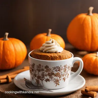 Pumpkin Spice Mug Cake Autumn in 5 Minutes Quick Pumpkin Desserts Recipe Card