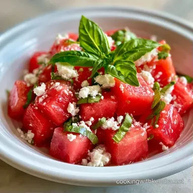 Quick Watermelon Basil Salad in 15 Min Recipe Card