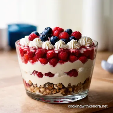 Red White and Blue Berry Trifle Easy Patriotic Dessert Recipe Card