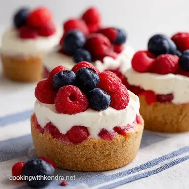 Red White and Blue Berry Trifles Patriotic Treats Recipe Card