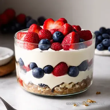 Red White Blue Trifle Easy Fourth of July Dessert Recipe Card