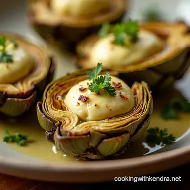 Roasted Artichoke Hearts with LemonHerb Aioli Recipe Card