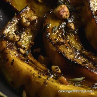 Roasted Banana Squash: Sage Brown Butter & Hazelnuts