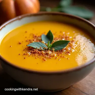 Velvety Roasted Butternut Squash Pumpkin Soup Recipe Recipe Card