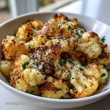 Carbless Side Dish with Roasted Cauliflower Oven-Only Crispy Recipe Card