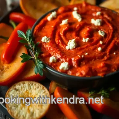 Delicious Roasted Sweet Red Pepper and Feta Dip: A Family Favourite Recipe Card