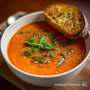 Soup Recipe with Roasted Tomato and Basil: Velvety & Comforting Recipe Card