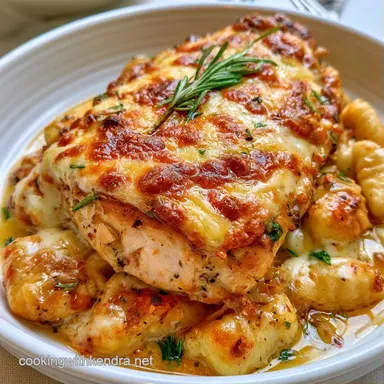 Rosemary Chicken Gnocchi Bake One-Pot Recipe Card