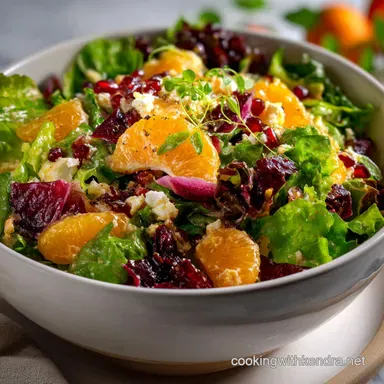 Christmas Salad: Festive Ruby Crunch With Clementine Vinaigrette Recipe Card