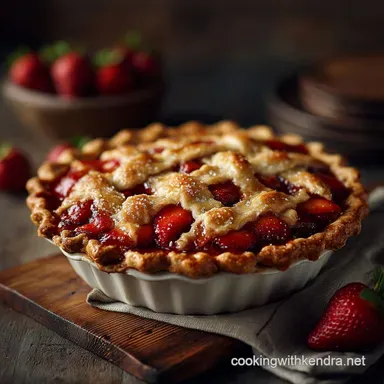 Rustic Farmhouse Strawberry Pie Flaky Crust Bright Fresh Filling