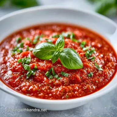Tomato Basil Sauce for 8 Servings Recipe Card