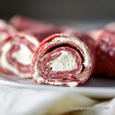 Salami Cream Cheese Roll Ups 10Minute Party Bites Recipe Card