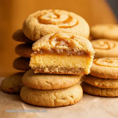 Caramel Cheesecake Cookies with a Salted Swirl Easy Recipe Recipe Card