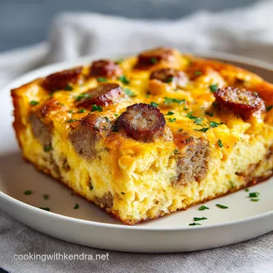 Breakfast Casserole with Sausage Bake Recipe Card