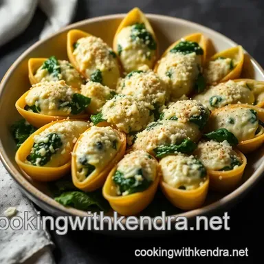 Easy Savory Spinach and Low Fat Ricotta Cheese Stuffed Shells Recipe Card