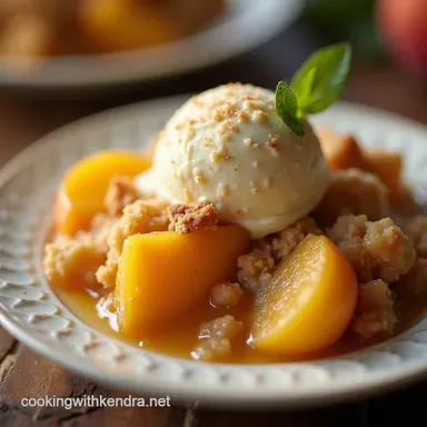 The Best Easy Peach Cobbler Recipe Fluffy Topping Recipe Card