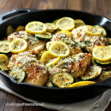 Skillet Lemon Parmesan Chicken Zucchini and Squash: Our Creamy, Easy 40-Minute Recipe Recipe Card
