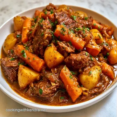Slow Cooker Beef Potato Stew for 8 Recipe Card