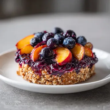 Slow Cooker Blueberry Peach Cobbler for 8