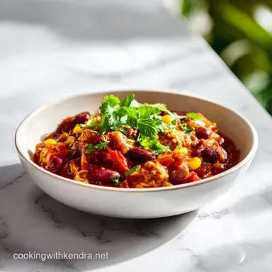 Easy Slow Cooker Chicken Taco Soup for 8 Servings Recipe Card