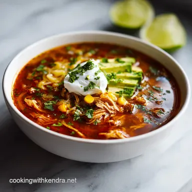 Easy Slow Cooker Chicken Taco Soup for 8 Servings