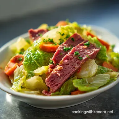 Corned Beef and Cabbage with Stout for 8 Servings Recipe Card