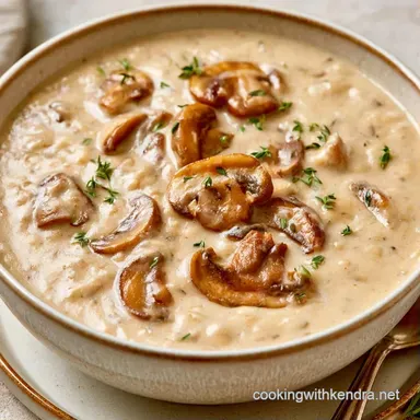Slow Cooker Creamy Mushroom Soup for 6 Recipe Card