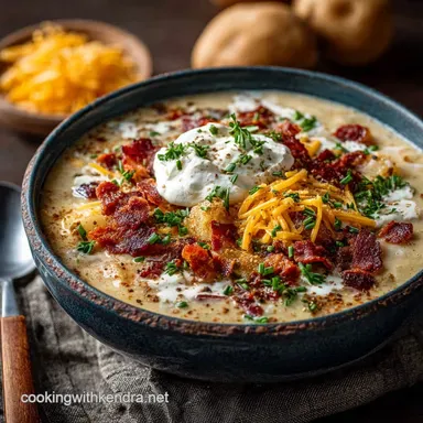 Best Slow Cooker Loaded Potato Soup Recipe Easy Creamy Recipe Card
