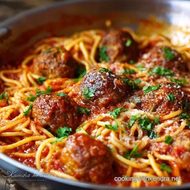 Spaghetti and meatballs: Proper Sunday Gravy with Tender Homemade Meatballs Recipe Card