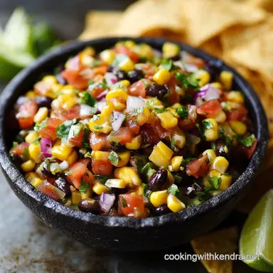 Corn Salsa: The Easy Black Bean Corn Salsa Recipe for Tacos Recipe Card