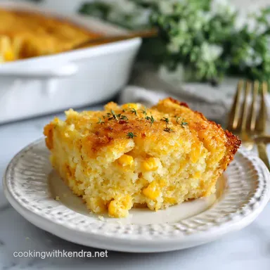 Southern Corn Pudding Recipe with Browned Butter Recipe Card