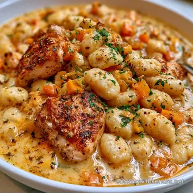 Spicy Chicken Gnocchi Soup in 30 Minutes Recipe Card
