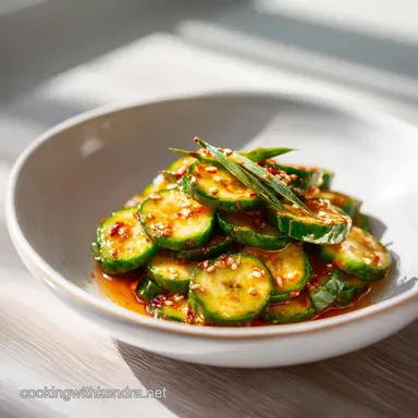 Korean Side Dish with Spicy Cucumber: A 20 Minute Recipe Recipe Card