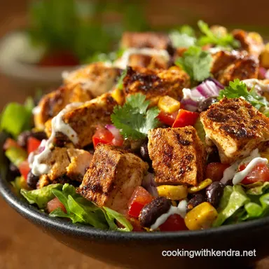Spicy Southwest Chicken Salad: Fiery Fiesta in a Bowl Recipe Card