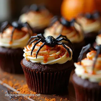 Spider Infestation Chocolate Cupcakes with Edible Web Recipe Card
