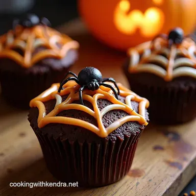 Spiderweb Chocolate Cupcakes Creepy Crawly Halloween Fun Recipe Card