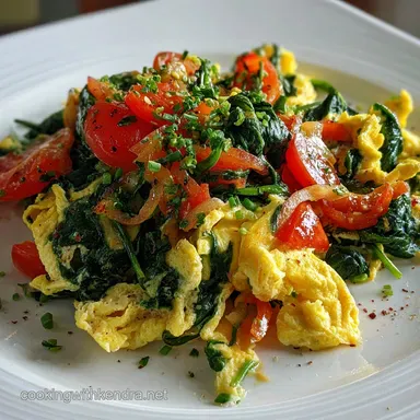 Low Calorie Breakfast Idea with Spinach and Eggs in 20 Minutes Recipe Card
