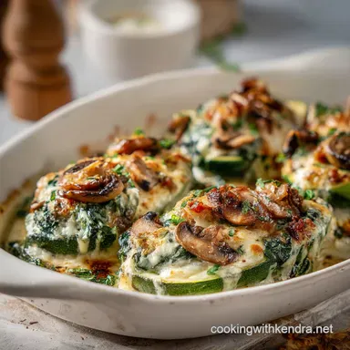 Spinach Ricotta Zucchini Boats for 4 Servings