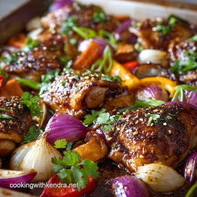 Hawaiian Chicken Sheet Pan: Sticky Hoisin Glaze, 30 Minute Dinner Recipe Card